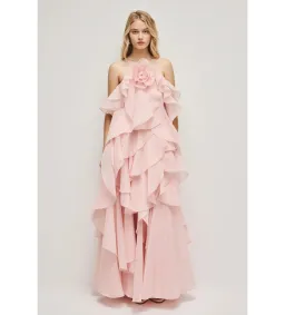 Aje Pandorea Layered Maxi Dress Pastel Pink Size 10 for rent on The Volte - image 8