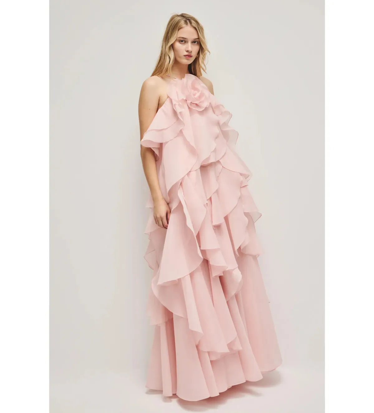 Aje Pandorea Layered Maxi Dress Pastel Pink Size 10 - Image 7