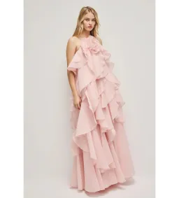 Aje Pandorea Layered Maxi Dress Pastel Pink Size 10 for rent on The Volte - image 7