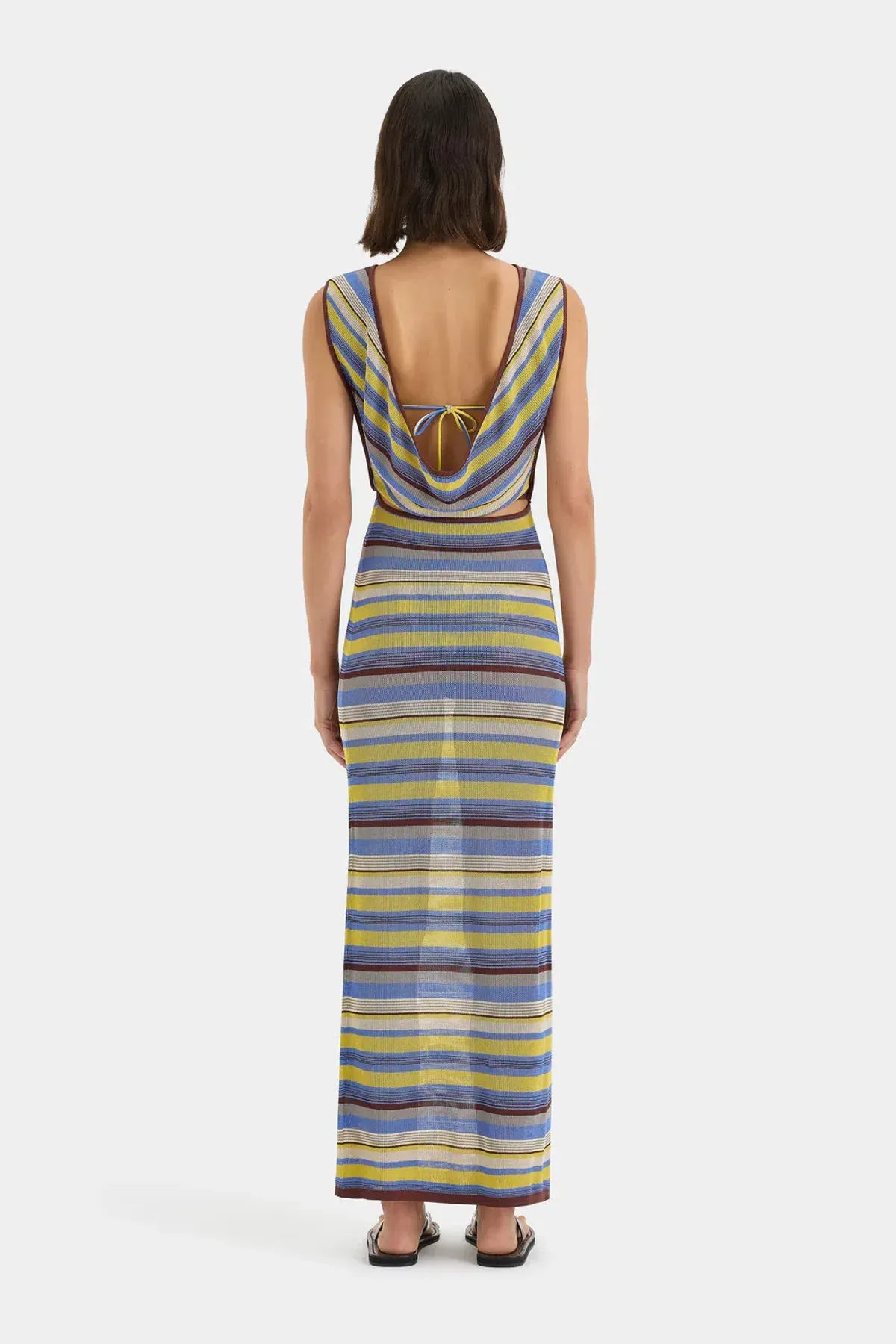 Sir the Label Coastline Tie Dress in Cala Stripe Size 2 / AU 10 - Image 2