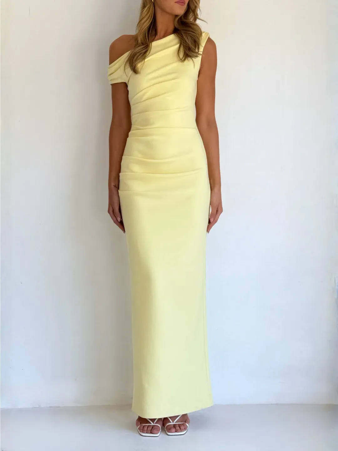 By Nicola Sophia Maxi Dress size 8 Pastel Lemon for rent on The Volte - main image