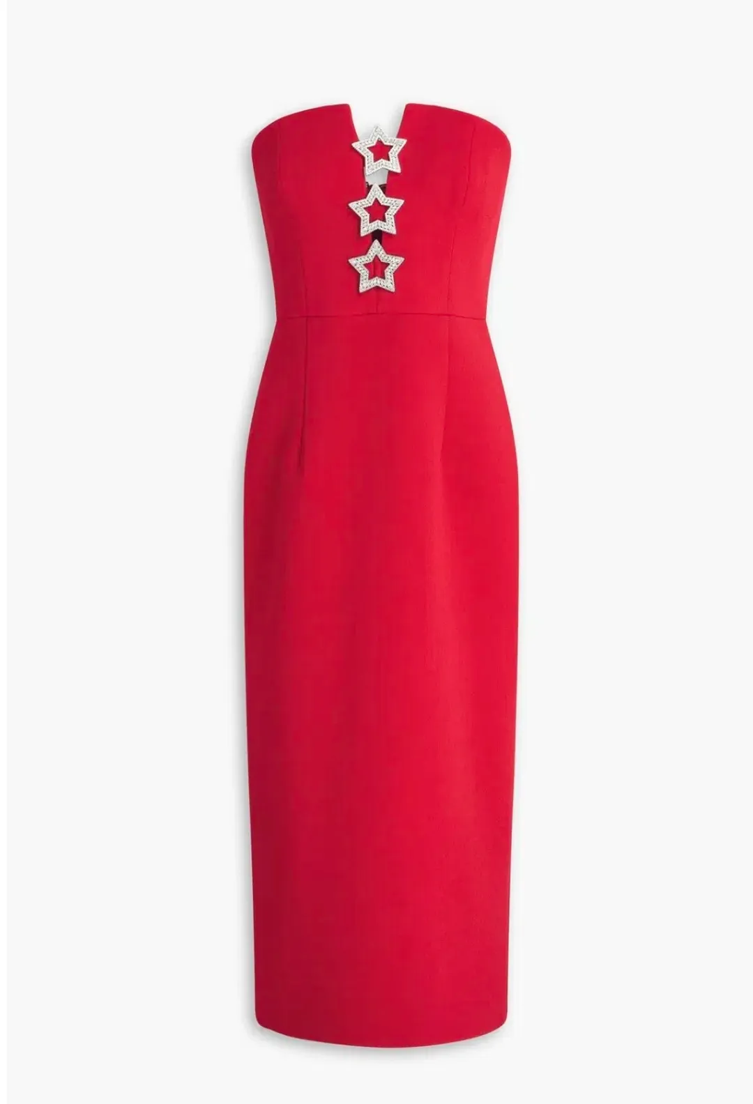 Rebecca Vallance Akari Strapless Midi Dress Red Size 8 for rent on The Volte - main image
