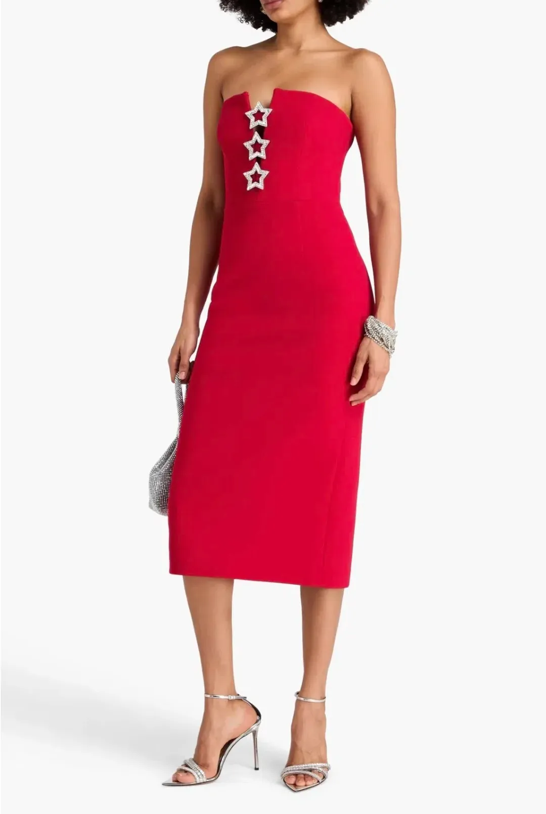Rebecca Vallance Akari Strapless Midi Dress Red Size 8 for rent on The Volte - main image