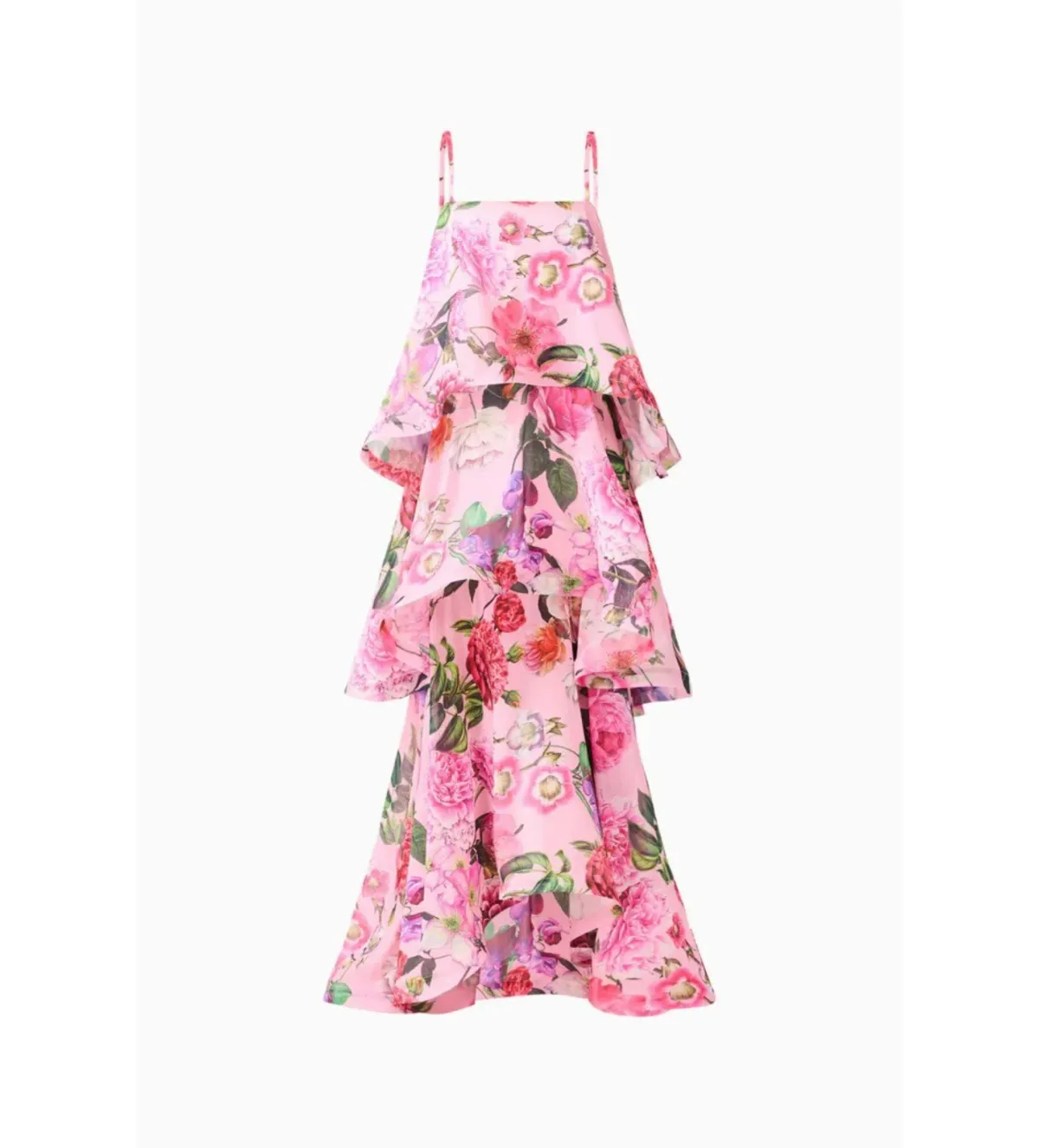 Elliatt Armani Tiered Maxi Dress Pink Floral Size L AU 12 - Image 5