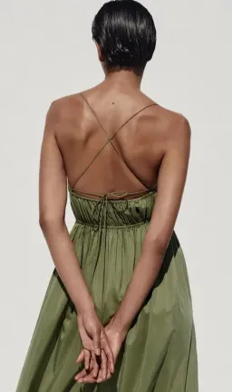 MATTEAU SHIRRED CAMI DRESS GREEN SIZE 8 for rent on The Volte - image 4