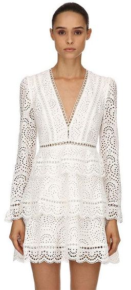 Zimmermann Bayou Tiered Swirl Mini Dress Ivory Size 1 / AU 10 for rent on The Volte - image 3