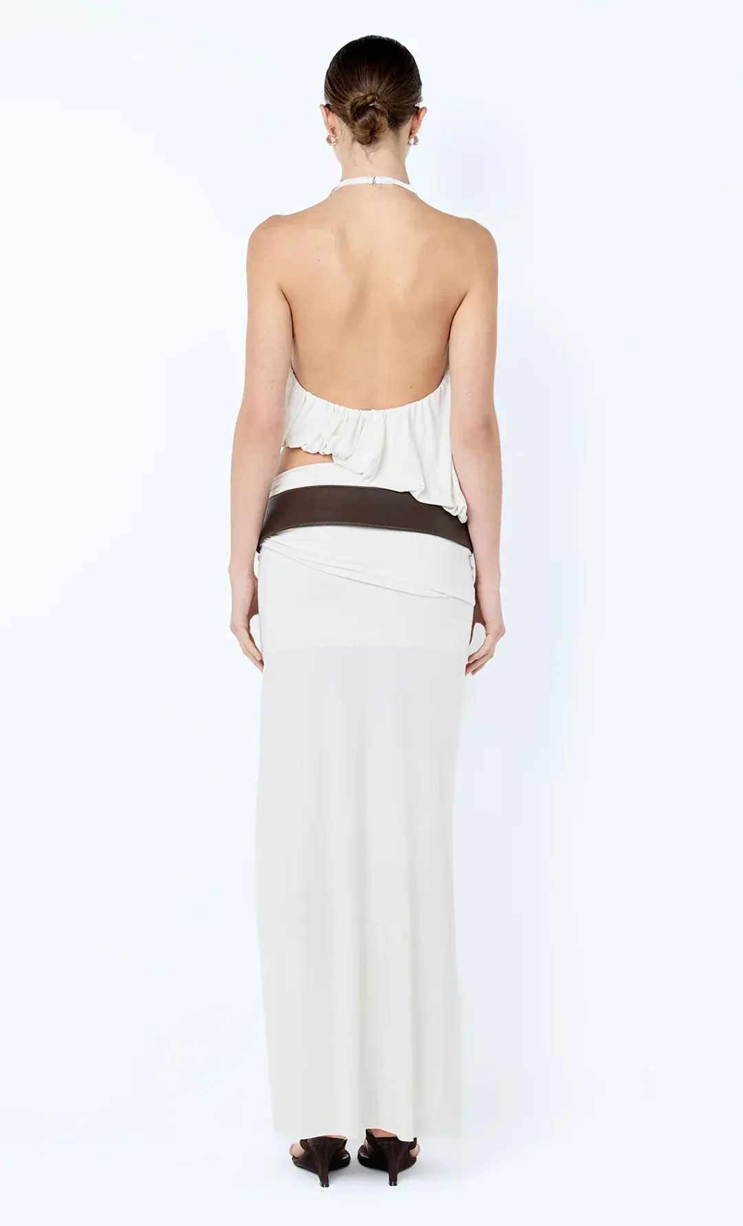 Bec and Bridge Cadence Racer Back Maxi Dress in Snow Cream White Size 8 for rent on The Volte - main image
