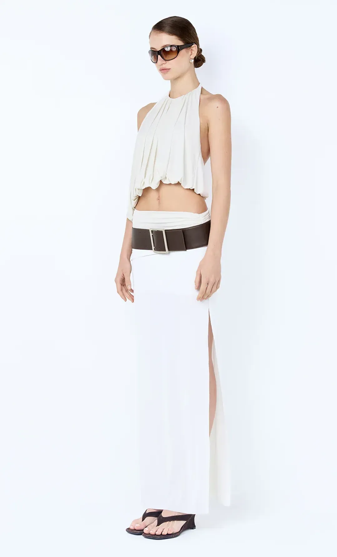 Bec and Bridge Cadence Racer Back Maxi Dress in Snow Cream White Size 8 for rent on The Volte - main image