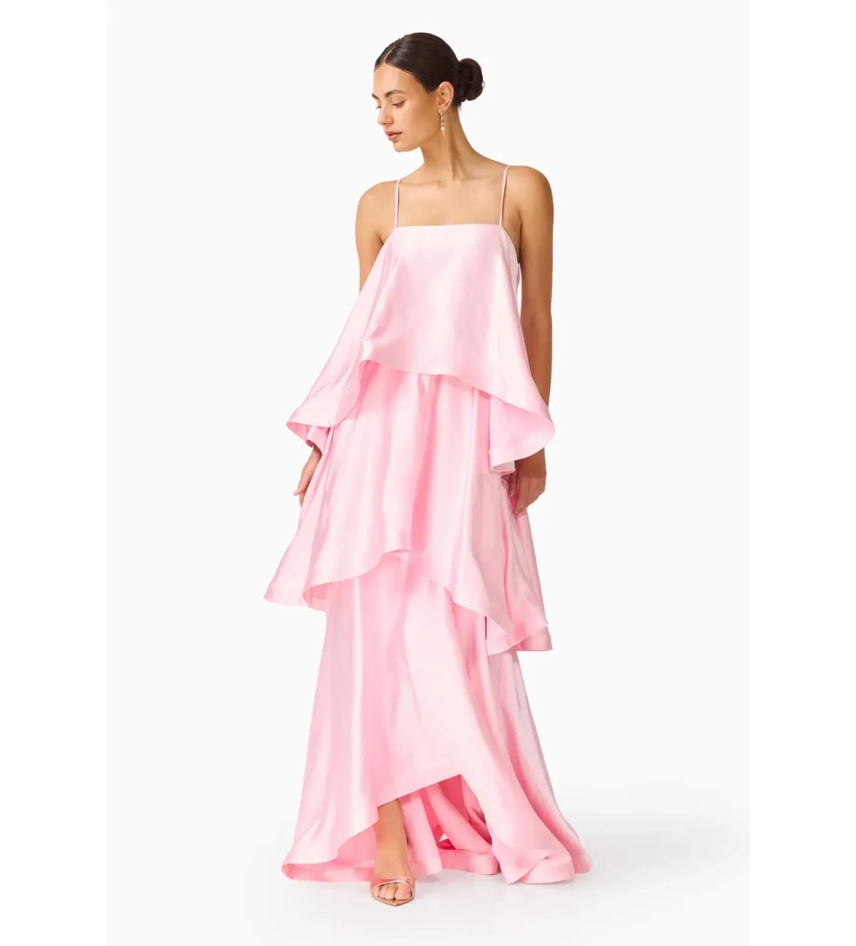 Elliatt Tilly Tiered Maxi Dress in Pale Pink Size 12 - Image 5