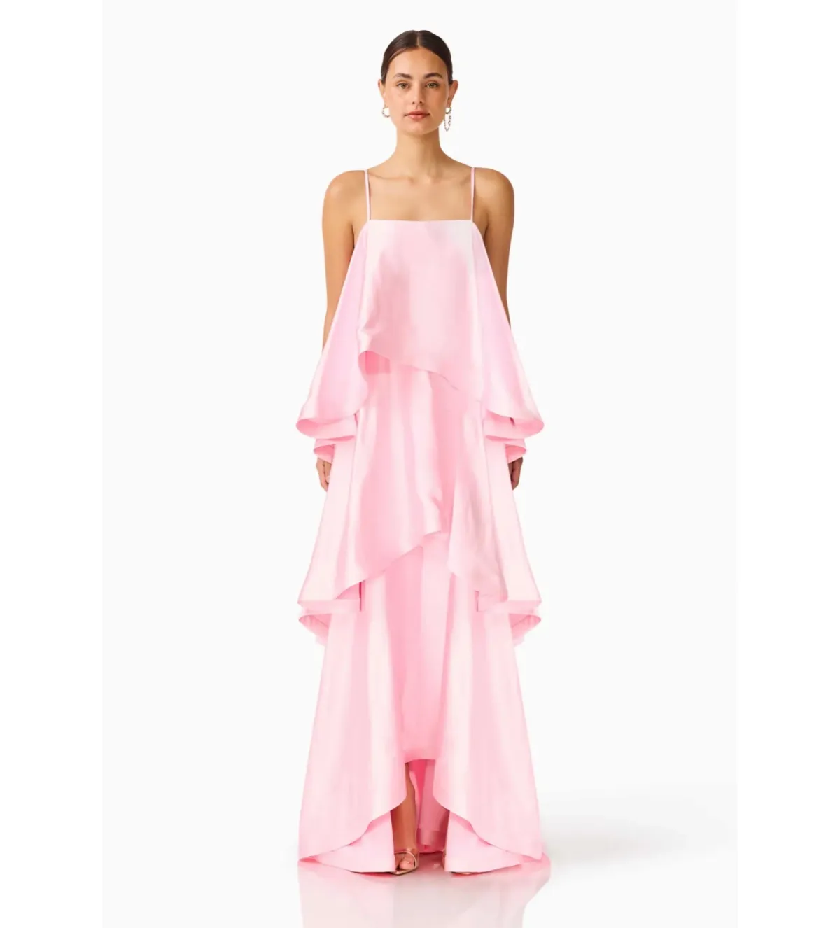 Elliatt Tilly Tiered Maxi Dress in Pale Pink Size 12 - Image 1