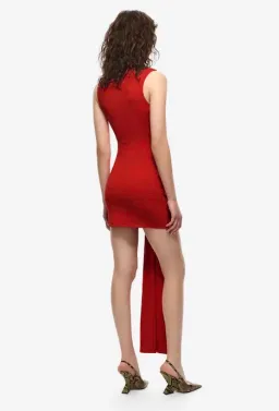 MISHA CUPRO MINI DRESS IN RED SIZE S for rent on The Volte - image 3