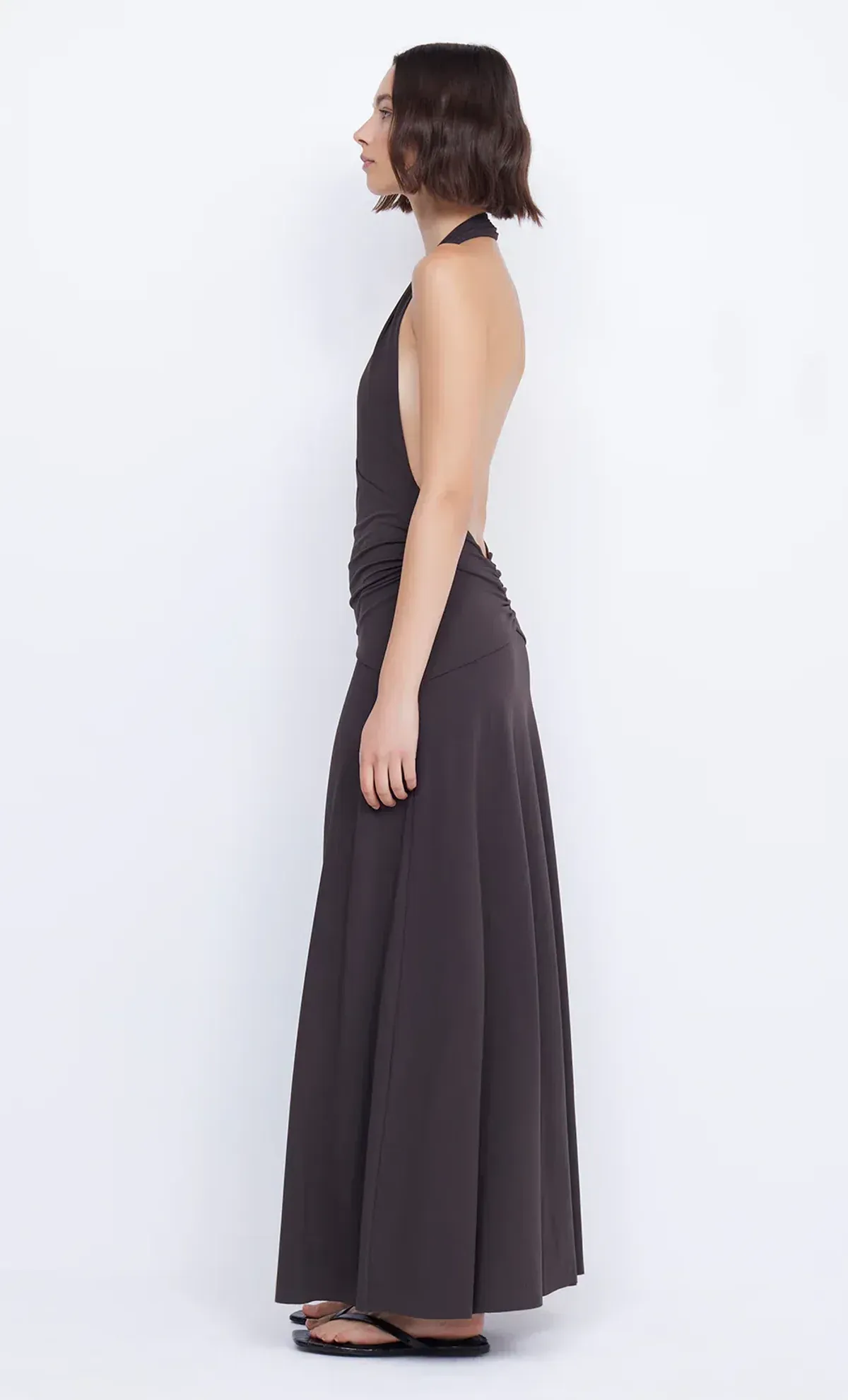 Bec & Bridge Blanche Halter Maxi Dress Espresso Brown - Image 3