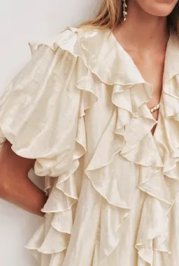 AJE VOYAGER MAXI DRESS Size 14 in Coconut Cream for rent on The Volte - image 4