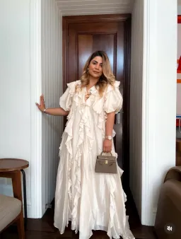 AJE VOYAGER MAXI DRESS Size 14 in Coconut Cream for rent on The Volte - image 7