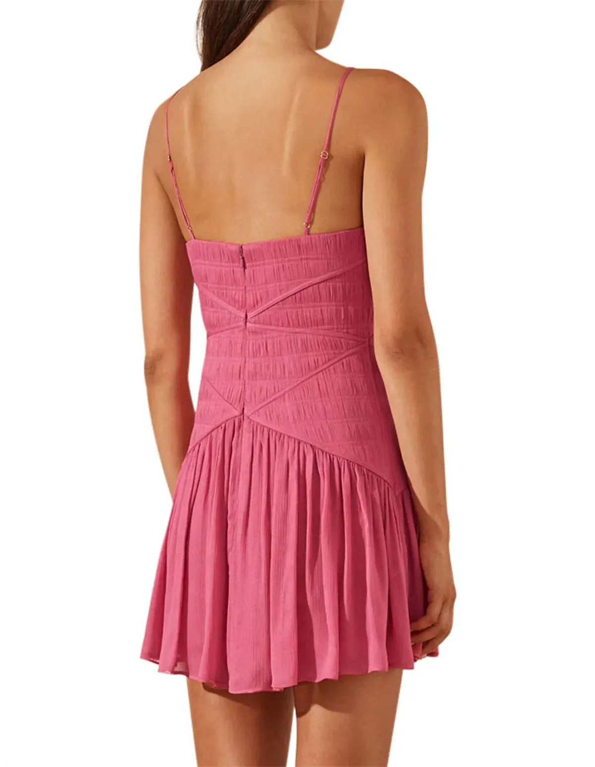 Shona Joy Isola Ruched Bodice Mini Dress in ibis rose size 8 - Image 3