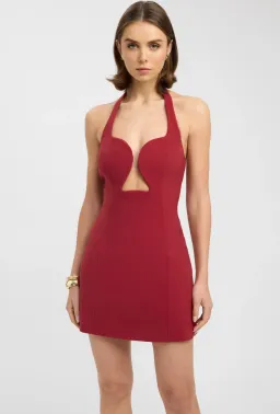 Kookai Alto Low Cut Mini Dress in Winery for rent on The Volte - image 2
