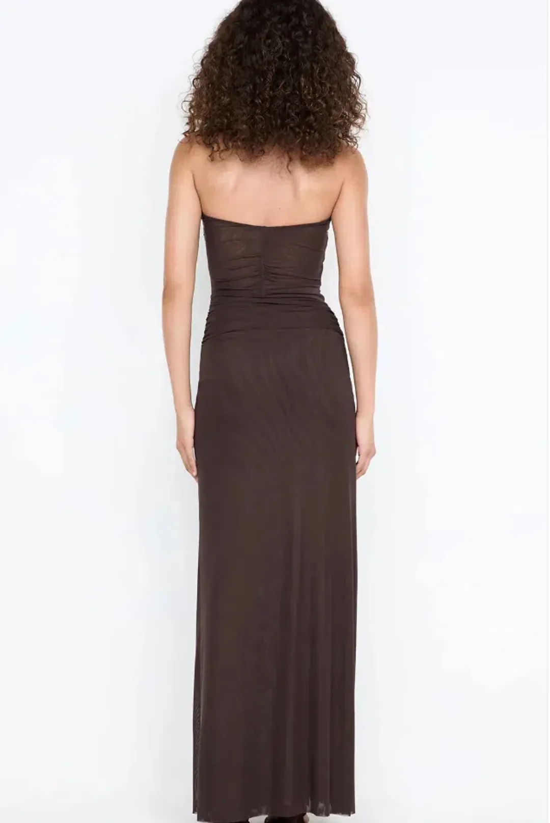 IDA STRAPLESS DRESS | DARK CHOCOLATE - SIZE 8 for rent on The Volte - main image
