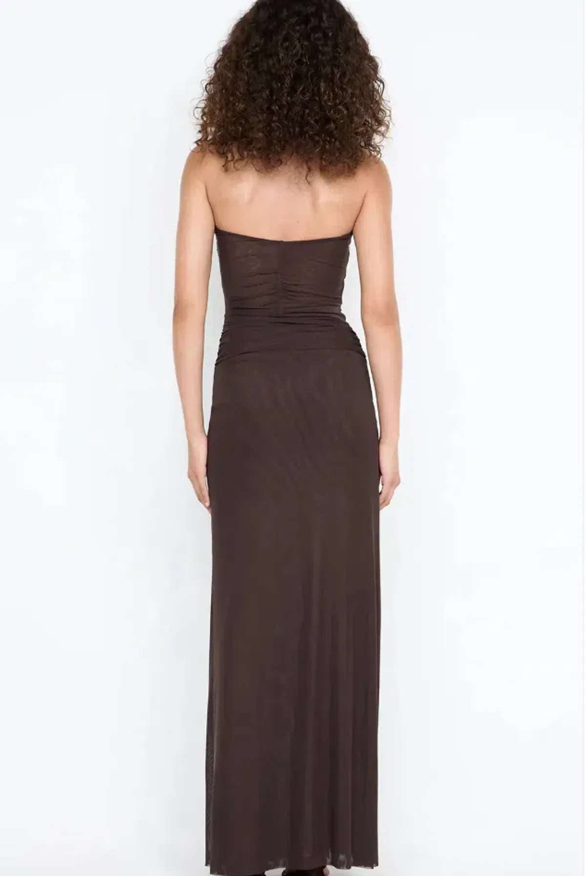 IDA STRAPLESS DRESS | DARK CHOCOLATE - SIZE 8 - Image 3