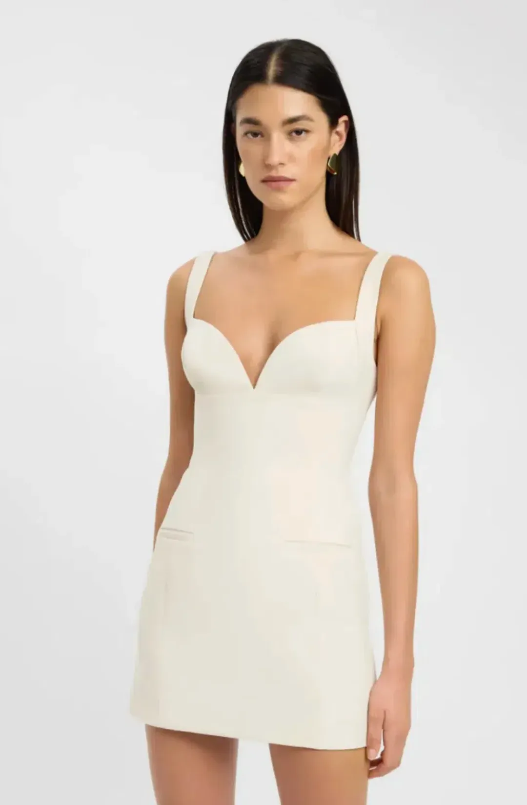 Kookai Alto Bustier Mini Dress in Almond Milk Size 12 for rent on The Volte - main image