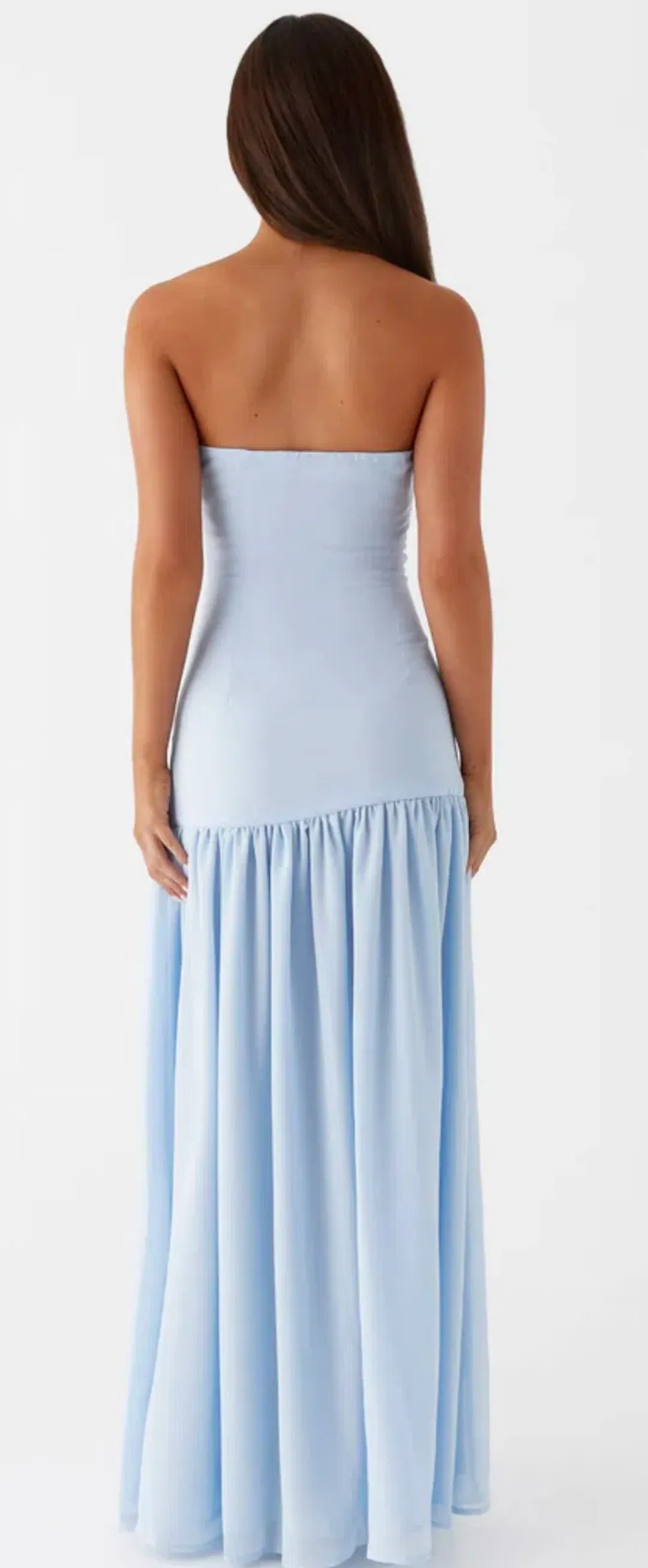 Asymmetrical Baby Blue Maxi for rent on The Volte - main image