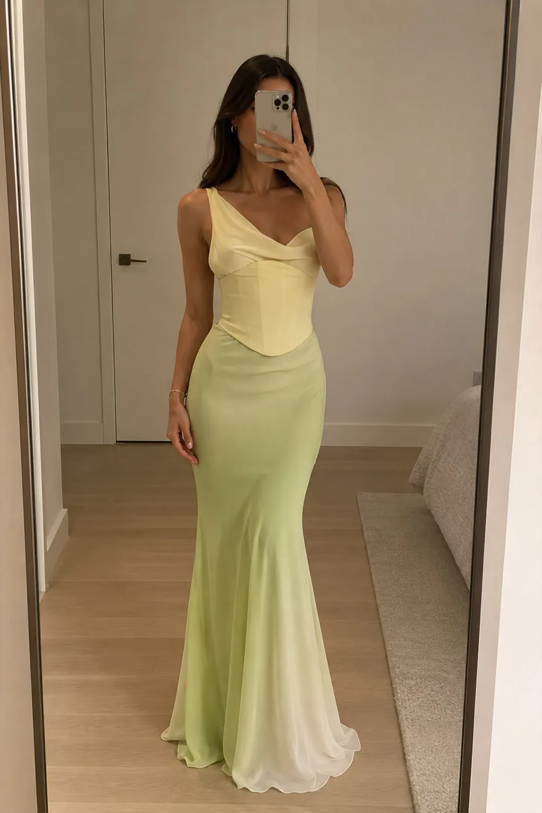 Natalie Rolt Hallie Gown with Corset in Citrus Size 1/AU 8 for rent on The Volte - main image