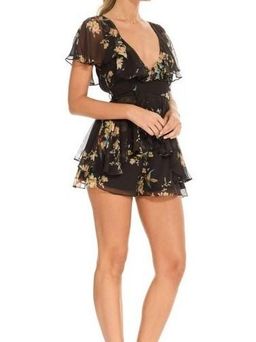Zimmermann Maples Wrap Playsuit Black Bird Floral Size 6 for rent on The Volte - image 3