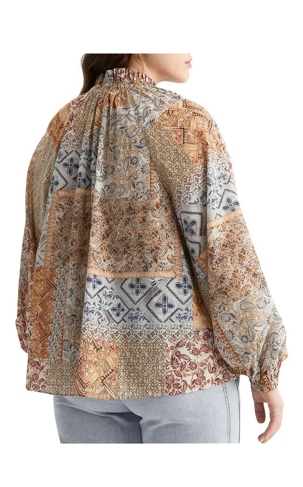 Witchery Print Raglan Blouse Size 12 - Image 2
