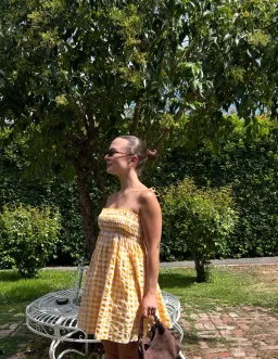 Ayanna Mini Dress in Papaya for rent on The Volte - image 3