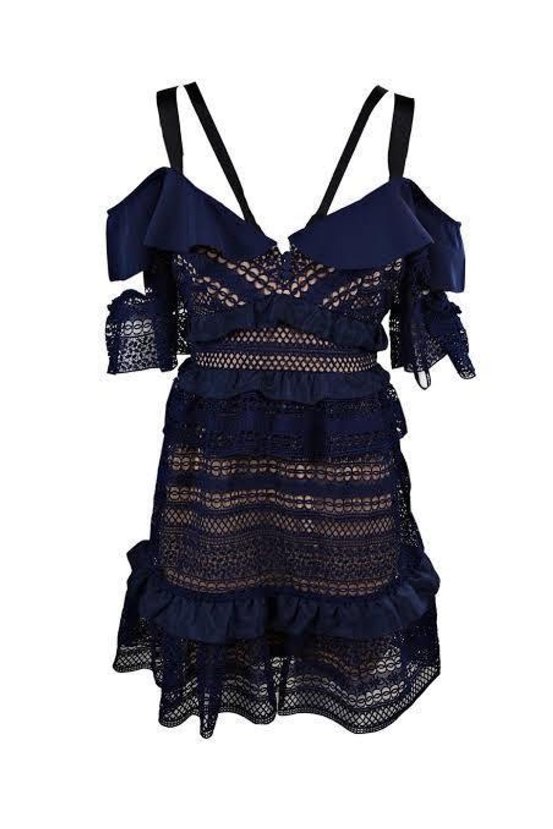 Self Portrait Striped Panelled dress size 8 for rent on The Volte - main image
