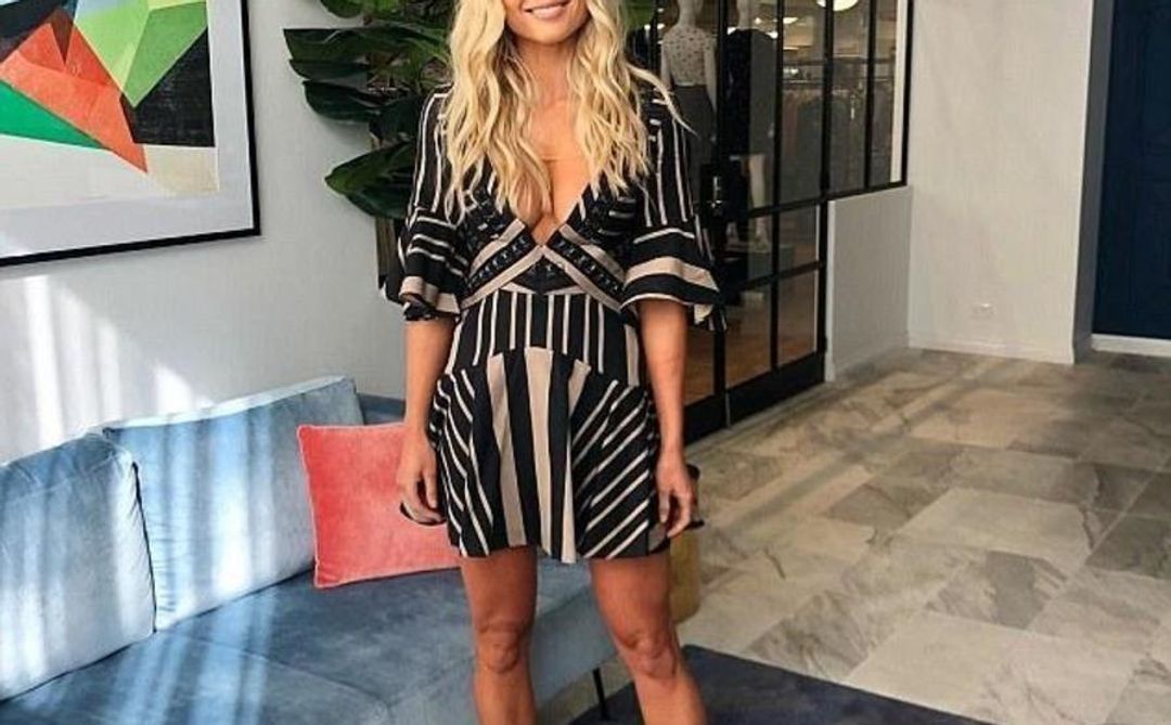 Acler Archer Mini Dress Bronze Stripe Size 6 for rent on The Volte - main image