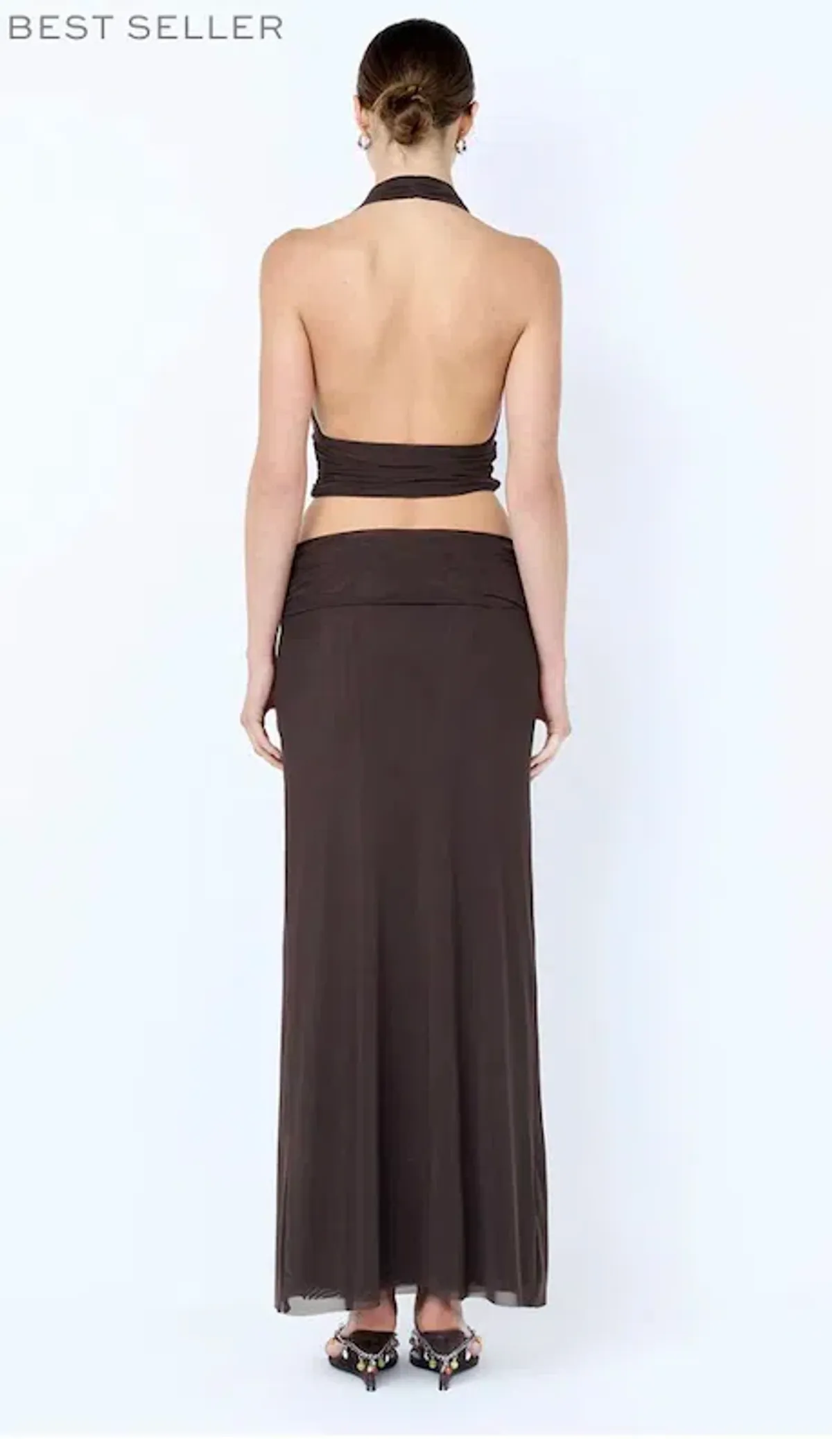 BEC AND BRIDGE EVA SET TOP AND SKIRT IN BROWN SIZE 6 - Image 3