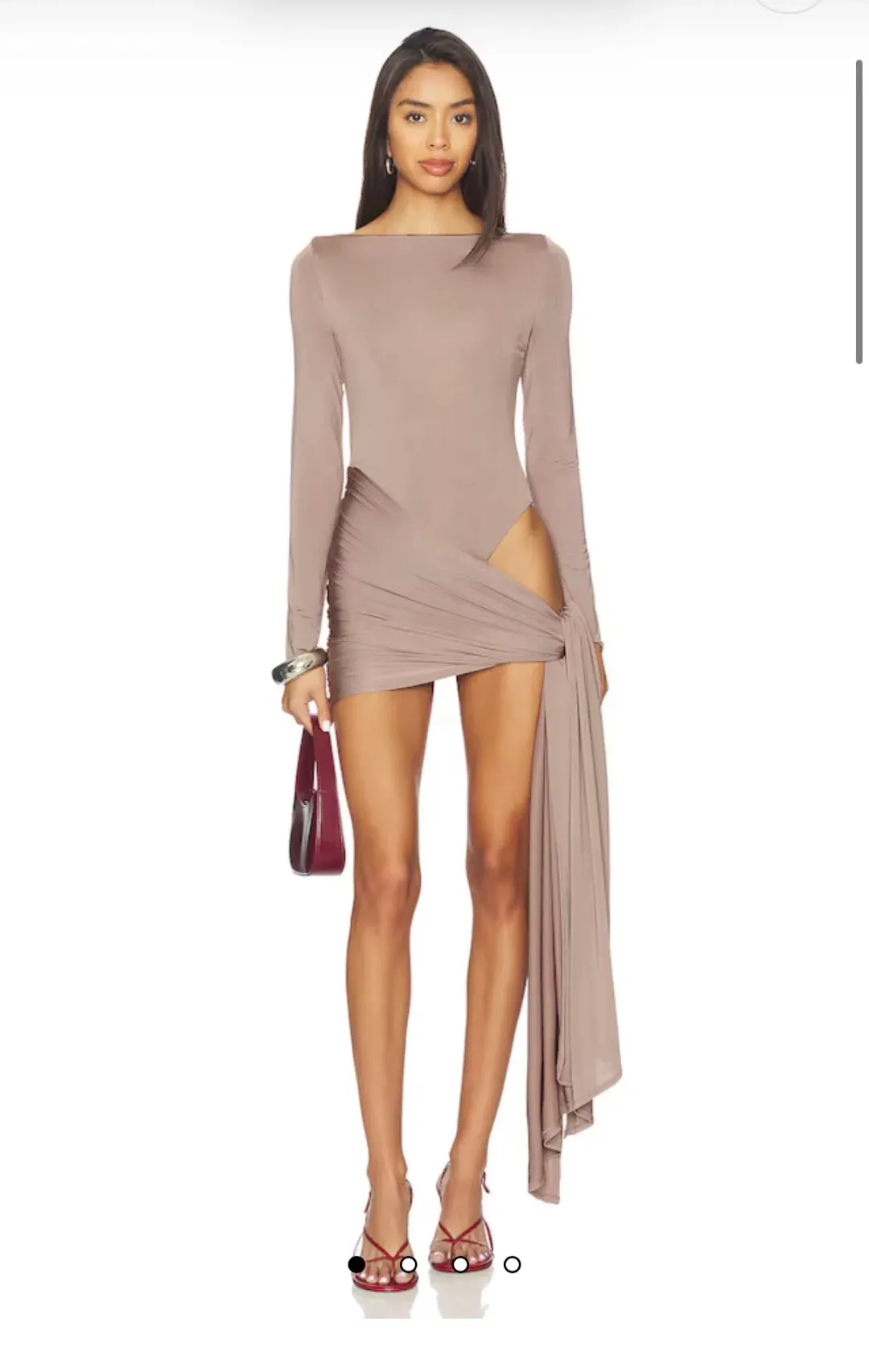 Imari Mini Dress in Taupe for rent on The Volte - main image