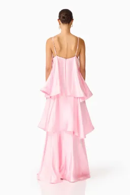 Elliatt Tilly Tiered Maxi Dress in Pale Pink Size Small for rent on The Volte - image 3