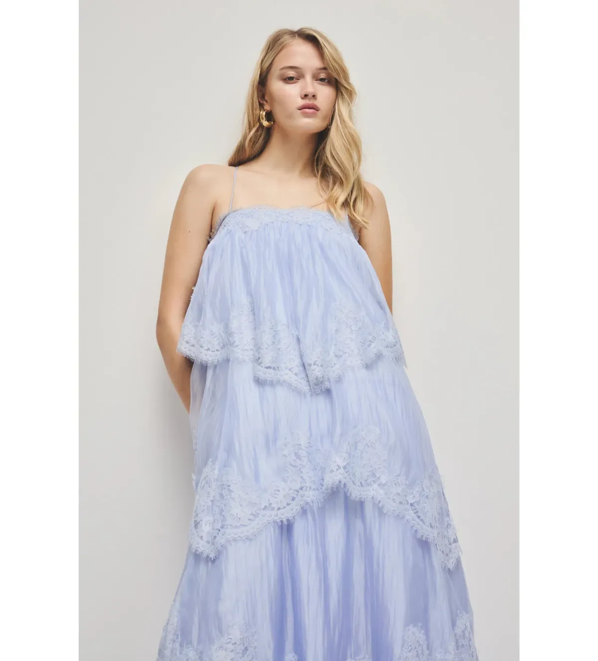 Aje Ophelia Lace Gown in French Blue Size AU8 - Image 2
