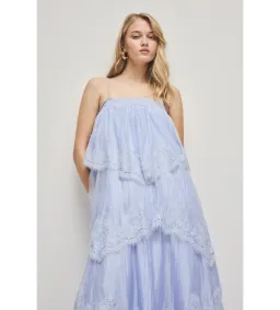Aje Ophelia Lace Gown in French Blue Size AU8 for rent on The Volte - image 2