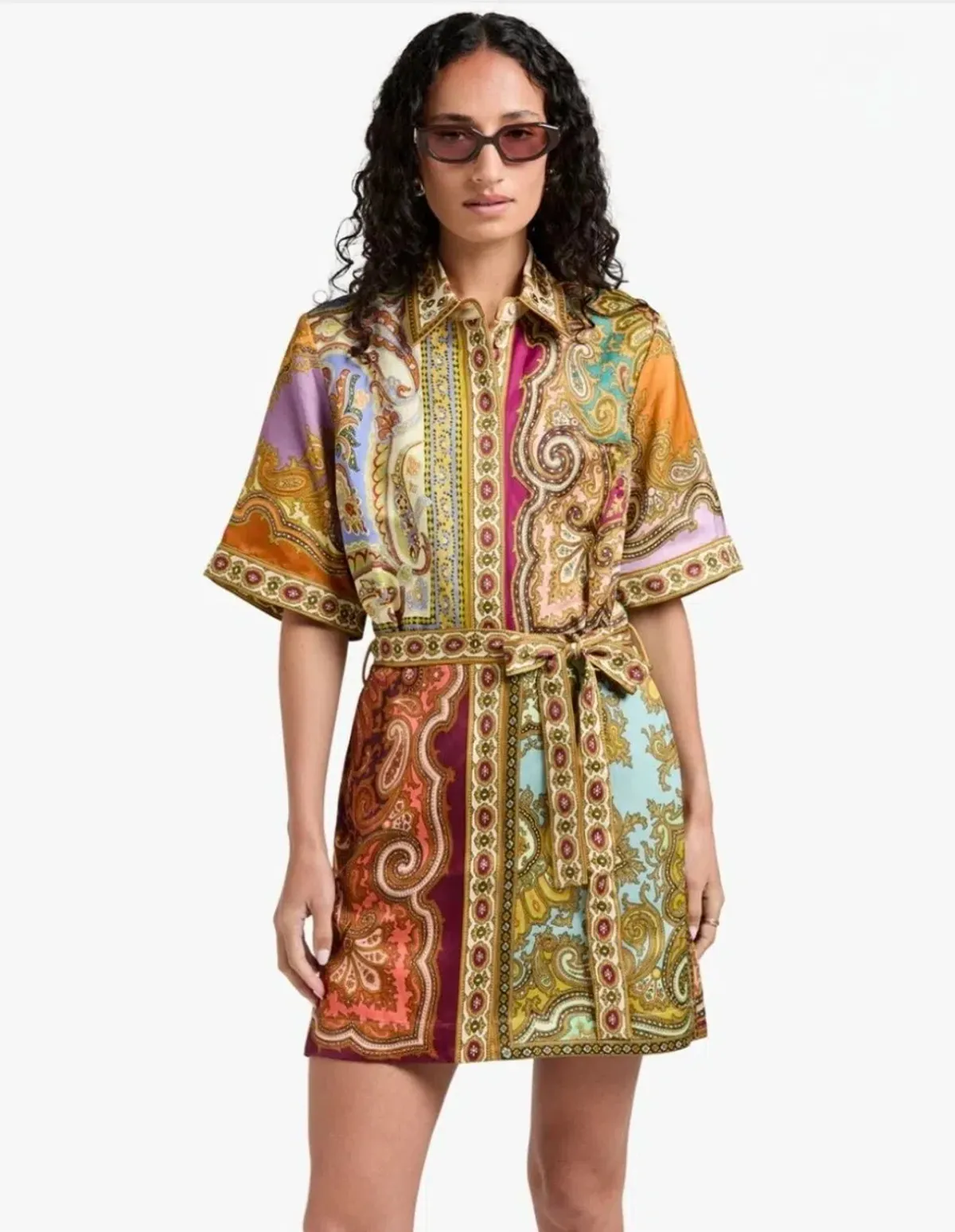 Alemais Clemenza Spliced Mini Dress Paisley print Size 10 - Image 1