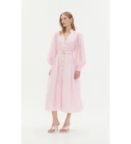 Aje Colette Shirt Midi Dress Pastel Pink Size 10 for rent on The Volte - image 1