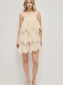 Aje Ophelia Lace Mini in Pastel Lemon Size 8 for rent on The Volte - image 3