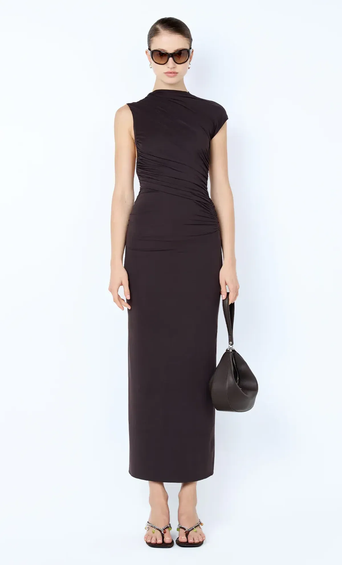 Bec and Bridge Solenne Twist Maxi Dress in Dark Chocolate Brown Size 8 - Image 1
