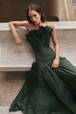 Aje Aquiline Maxi Gown in Hunter Green Size S / AU 8 for rent on The Volte - image 5