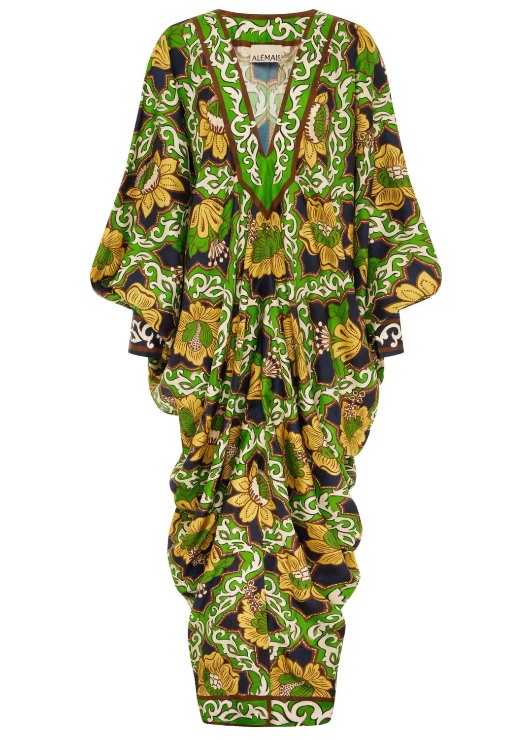 Alemais Liana v neck silk midi dress. Size AU16 for rent on The Volte - main image