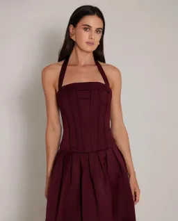 Elle Zeitoune Dakota Dress in Wine Size 6 for rent on The Volte - image 2