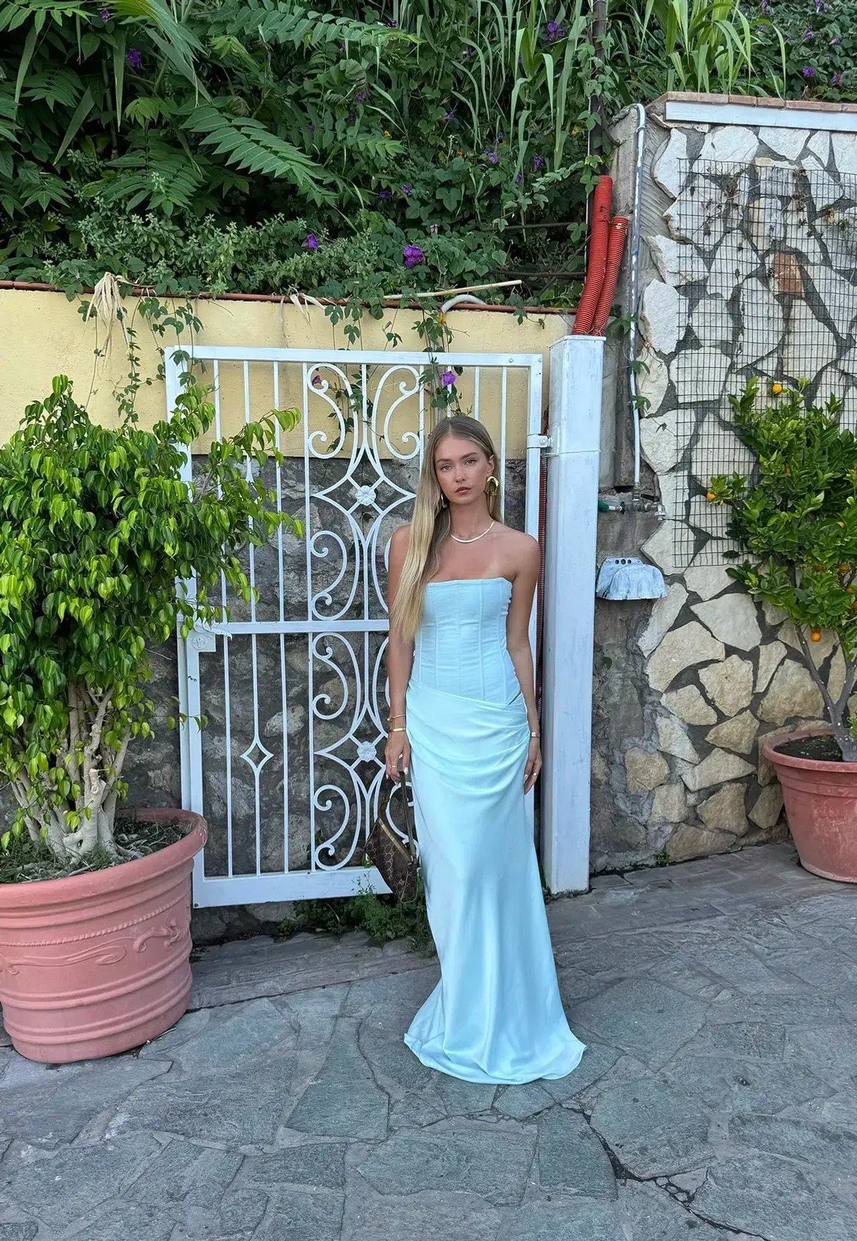 HNTR The Label Huxley Gown Aqua Gown Size 8 - Image 1