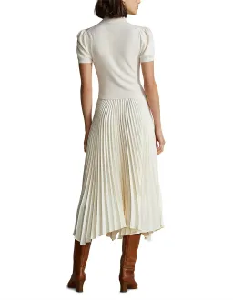 Polo Ralph Lauren Wool & Silk Turtleneck Dress – Puff Sleeves, Midi, Luxury Knit for rent on The Volte - image 1