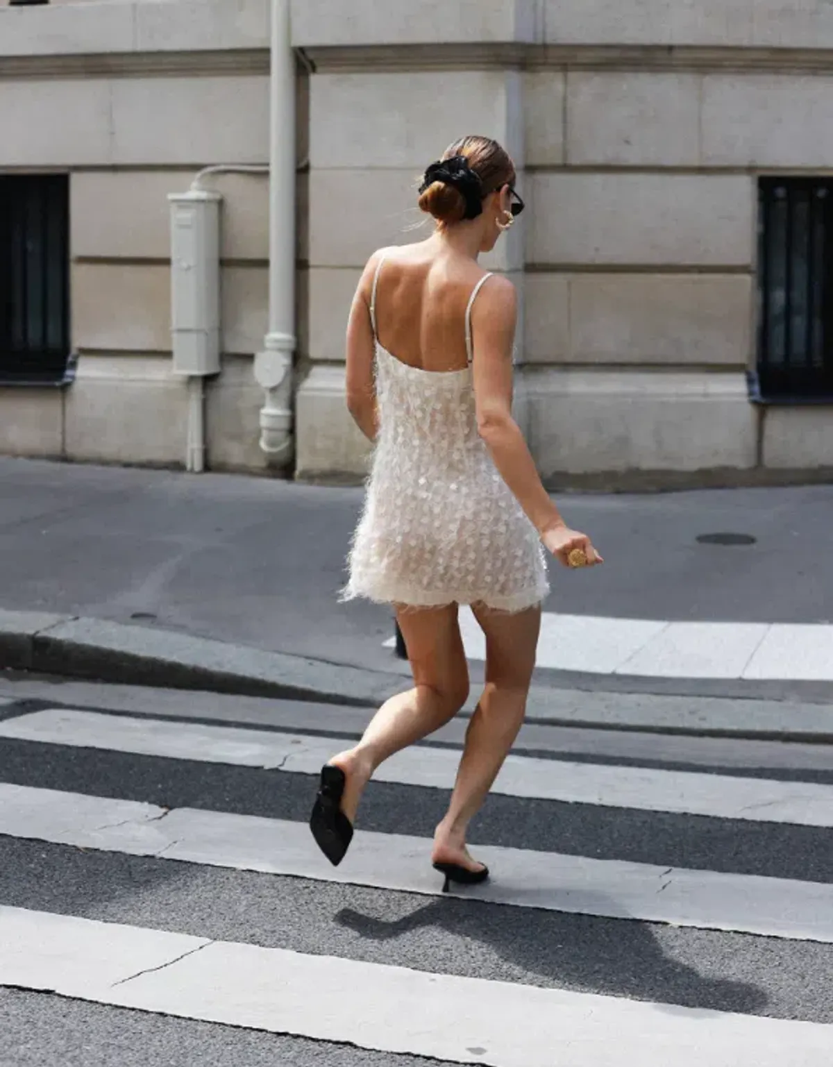 With Harper Lu Shift Mini Dress Sheer Jacquard White Size Small - Image 5