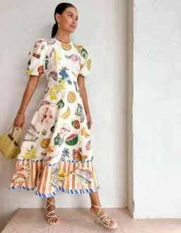 Alemais Theo Midi Dress in Print Size 14 for rent on The Volte - image 1