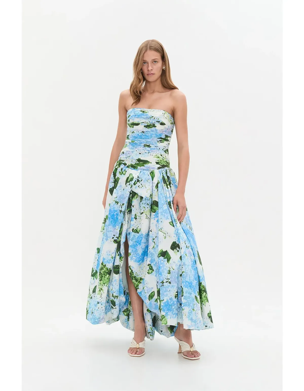 Aje Behold Maxi Dress Blue Size 8 for rent on The Volte - main image
