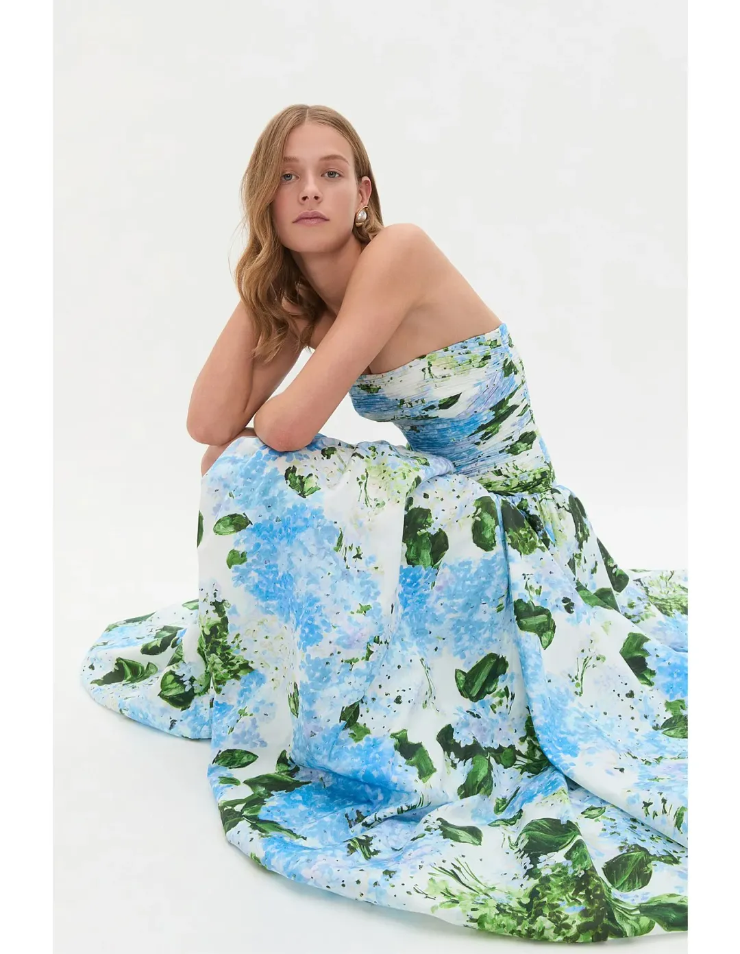Aje Behold Maxi Dress Blue Size 8 for rent on The Volte - main image