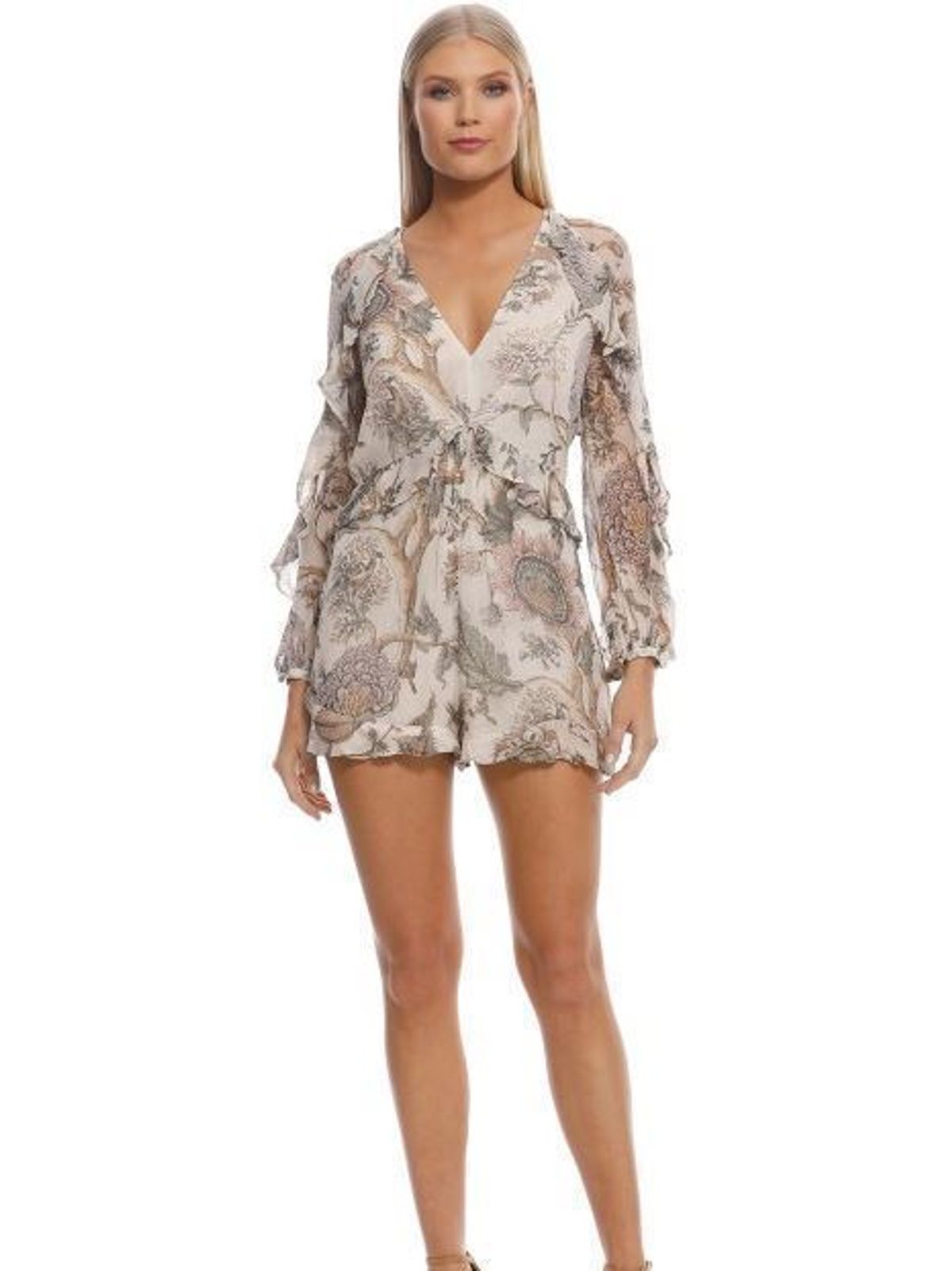 Zimmermann Karmic Flounce Playsuit Indienne Floral Size 6 - Image 3