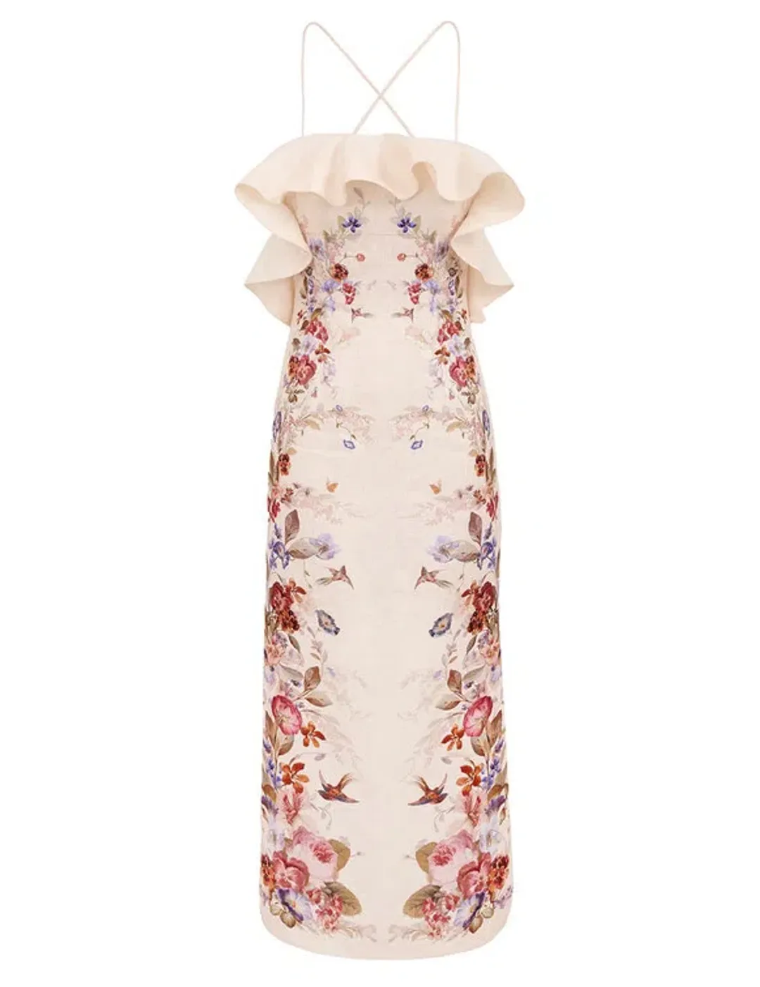 ZIMMERMANN PATIENCE FRILL MIDI DRESS SIZE 0 for rent on The Volte - main image